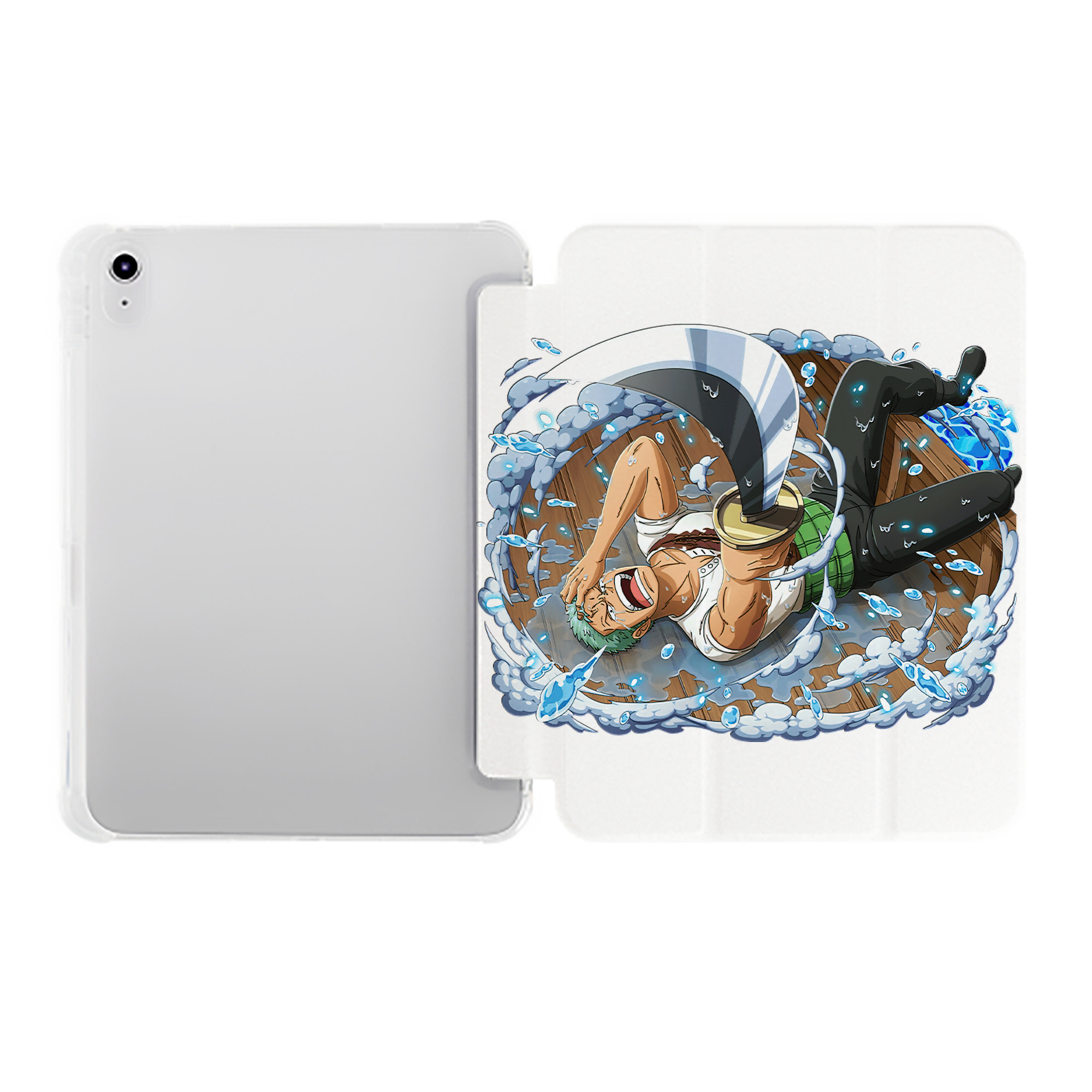 （画像用） ワンピース ロロノア・ゾロ ONE PIECE Roronoa Zoro IPad ケース ペン収納付き 三つ折りスタンド PUレザー×シリコン 対応機種9.5/10.5/10.9インチ